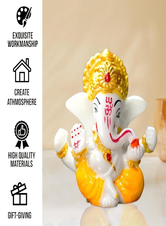Rousrie Auspicious Ganesh Idol for car Dashboard and Home, Small Ganpati Ganesha Idol for Car God Dashboard Accessories (Design 4) - Image 5